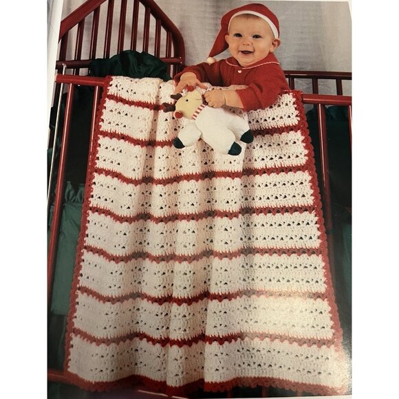 Vintage Our Best Baby Afghans Crochet Pattern Booklet 54 Designs Leisure Arts - Picture 5 of 12
